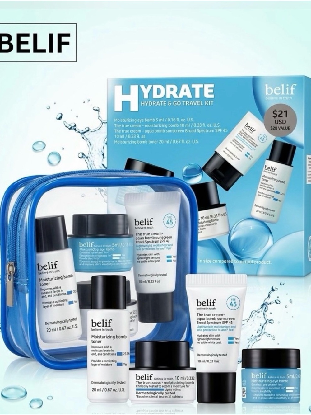 Belif -Hydrate & Go Travel Kit - new in box